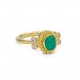 22kt gold granulation emerald ring