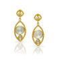 22kt gold granulation moonstone earrings