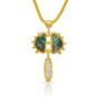 22kt gold granulation opal pendant