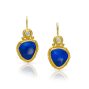 22kt gold granulation lapis diamond earrings