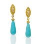 22kt gold granulation turquoise earrings