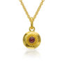 granulation 22kt yellow gold ruby pendant