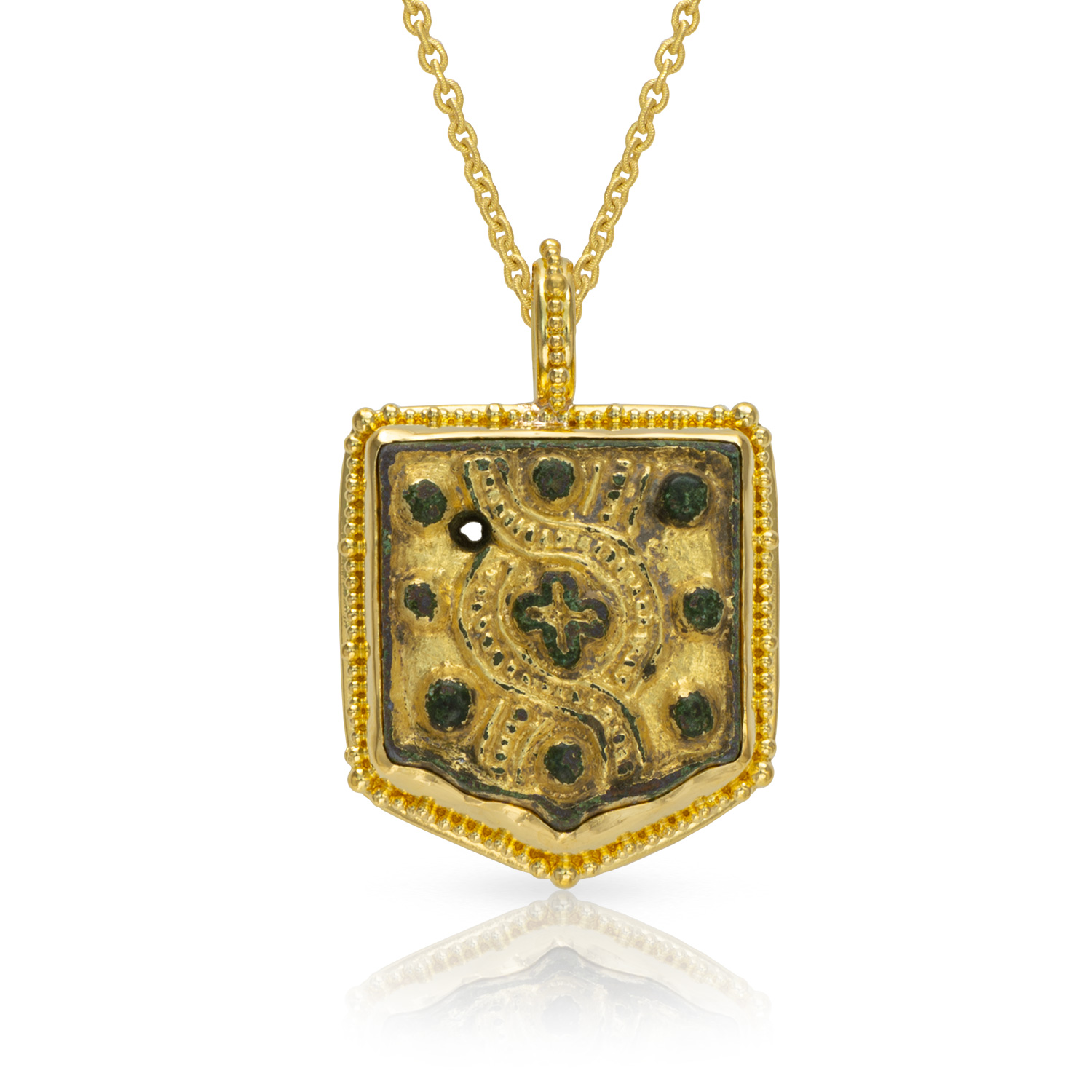 granulation 22kt gold Viking artifact pendant