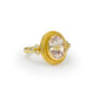 granulation 22kt gold ring with sapphire