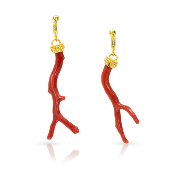 22kt granulation earrings with coral