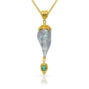 granulation 22kt gold pearl and tourmaline pendant